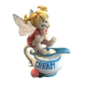 My Little Kitchen Faiires Peaches & Cream Pitcher Fairy Girl Figurine Creamer